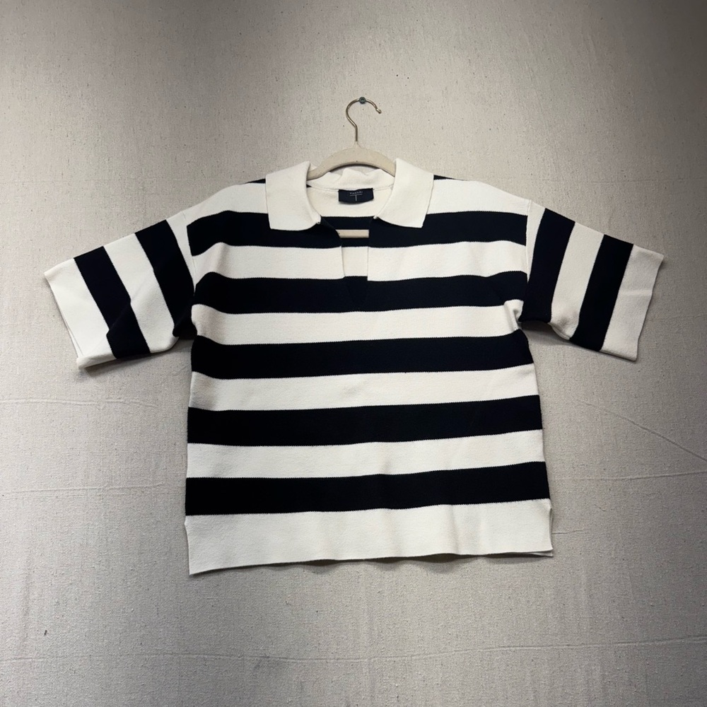 Tahari Black and White Striped women’s Shirt